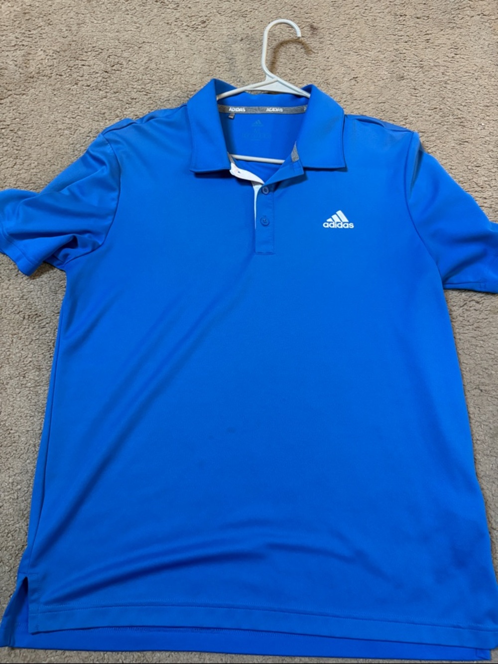 adidas Royal Blue Men's Polo Shirt with White Logo